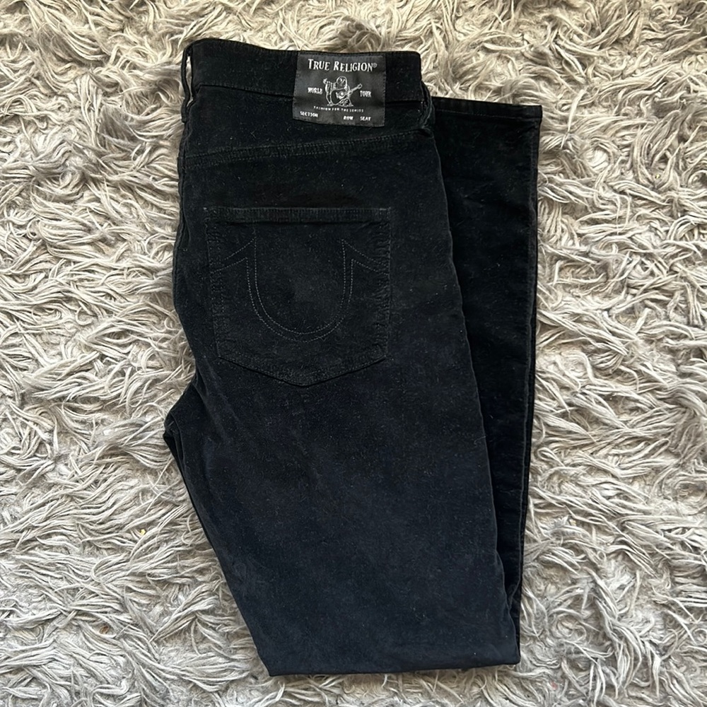 BLACK VELVET TRUE RELIGION PANTS